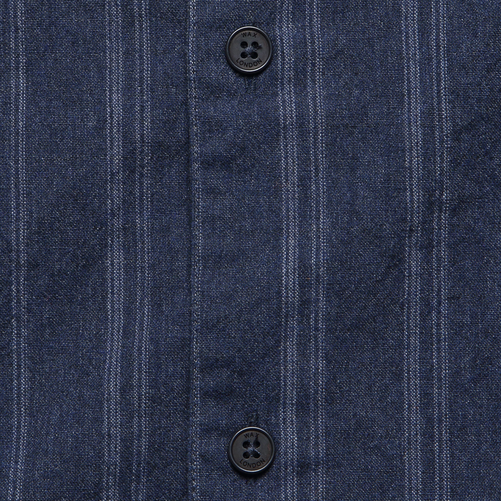 Corey Wide Stripe Shirt - Navy - Wax London - STAG Provisions - Tops - L/S Woven - Stripe