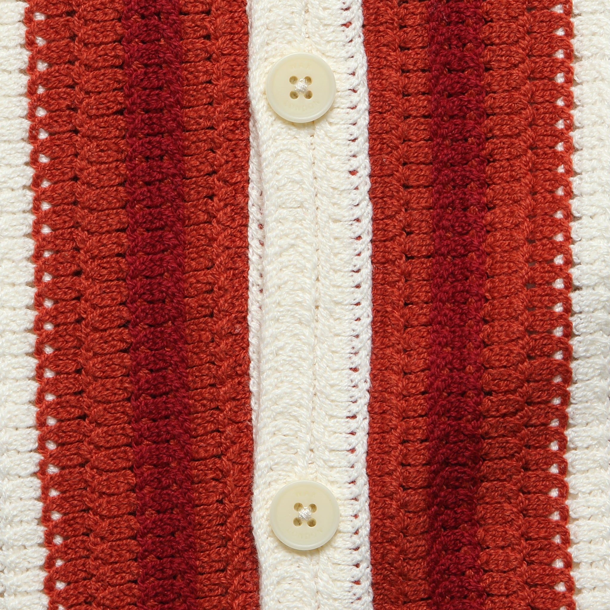 
                          Porto Crochet Stripe Shirt - Ecru/Orange - Wax London - STAG Provisions - Tops - S/S Knit
                        