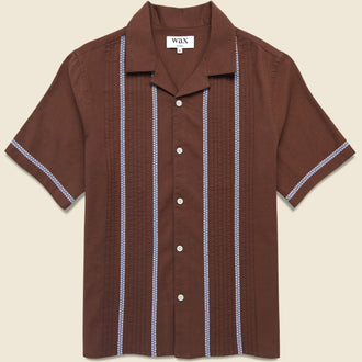 Didcot Pintuck Shirt - Brown/Blue
