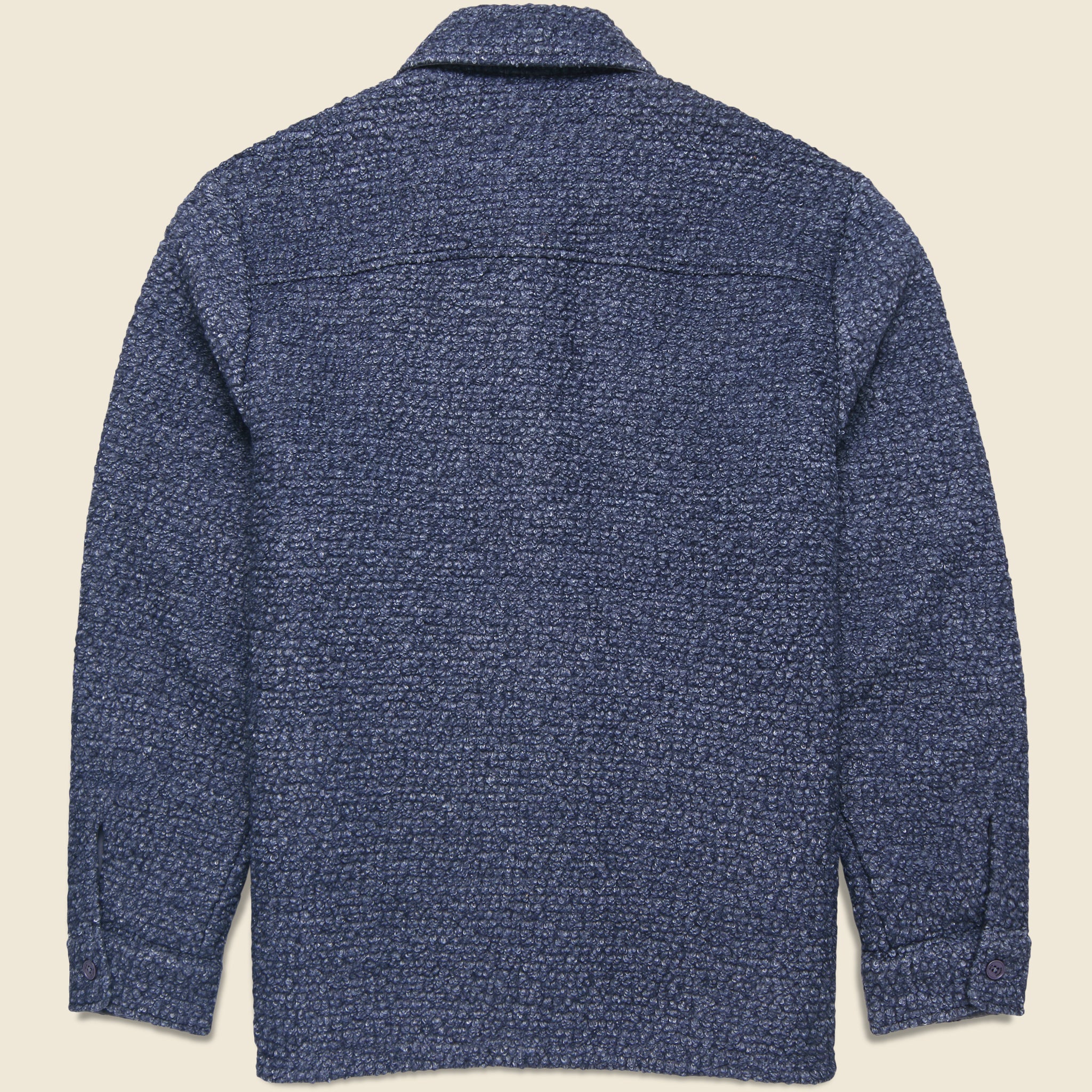 
                          Mount Reversible Overshirt - Bobble Wool Grey Blue - Wax London - STAG Provisions - Outerwear - Shirt Jacket
                        