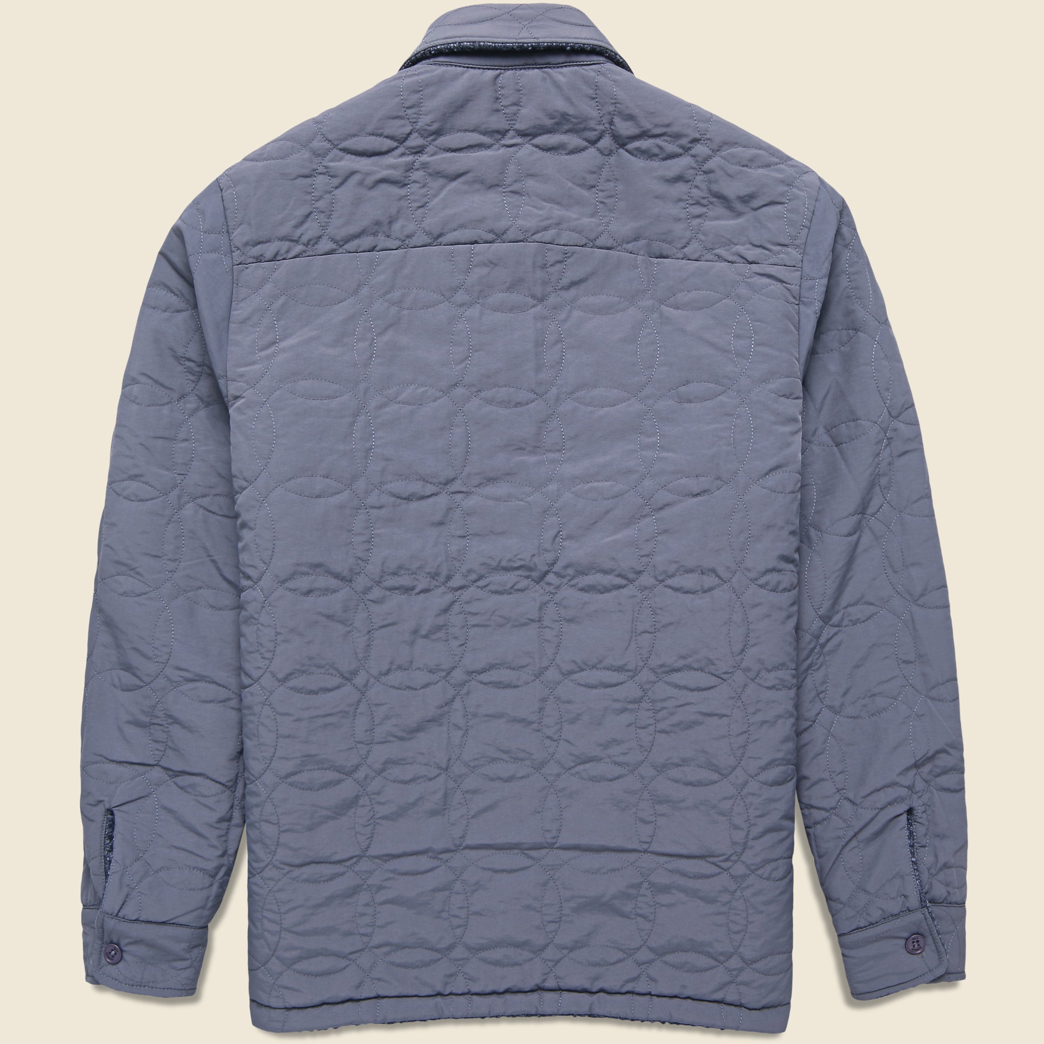 
                          Mount Reversible Overshirt - Bobble Wool Grey Blue - Wax London - STAG Provisions - Outerwear - Shirt Jacket
                        