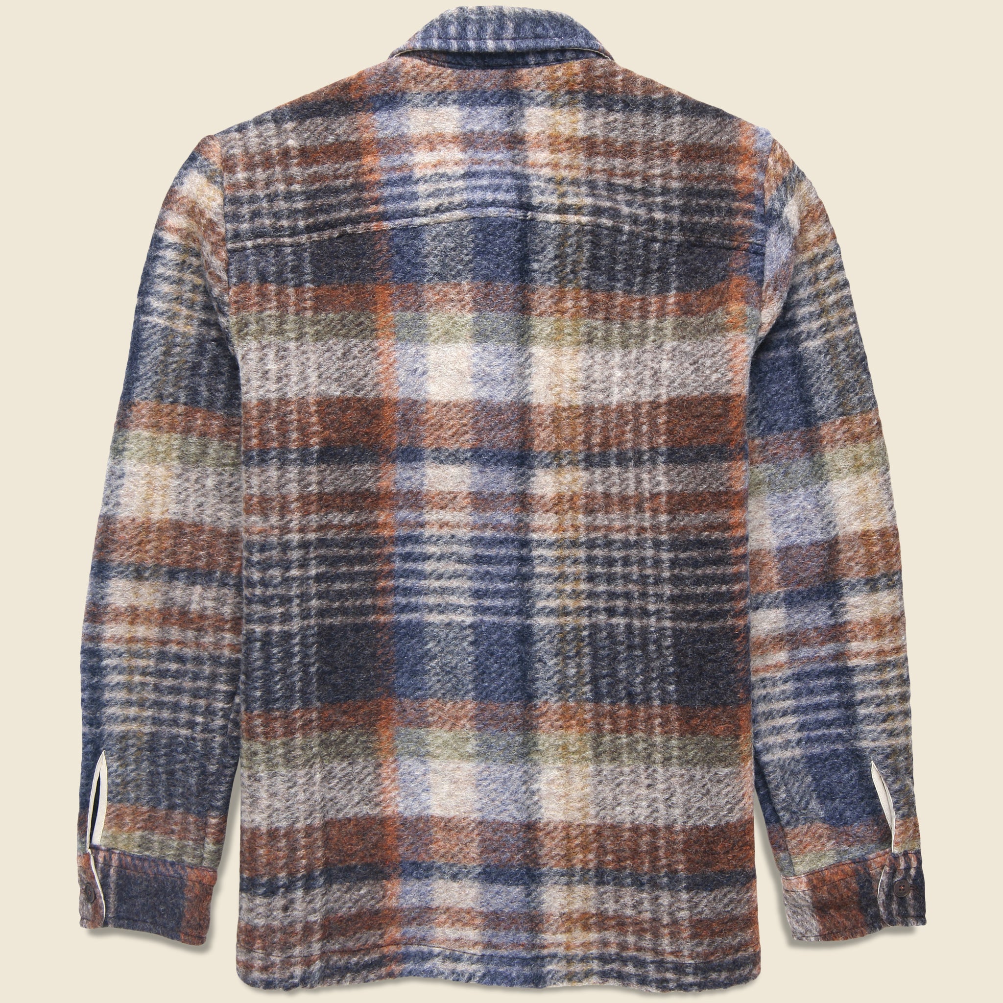 Whiting Overshirt - Ari Wool Blend Check Oatmeal/Multi - Wax London - STAG Provisions - Tops - L/S Woven - Plaid