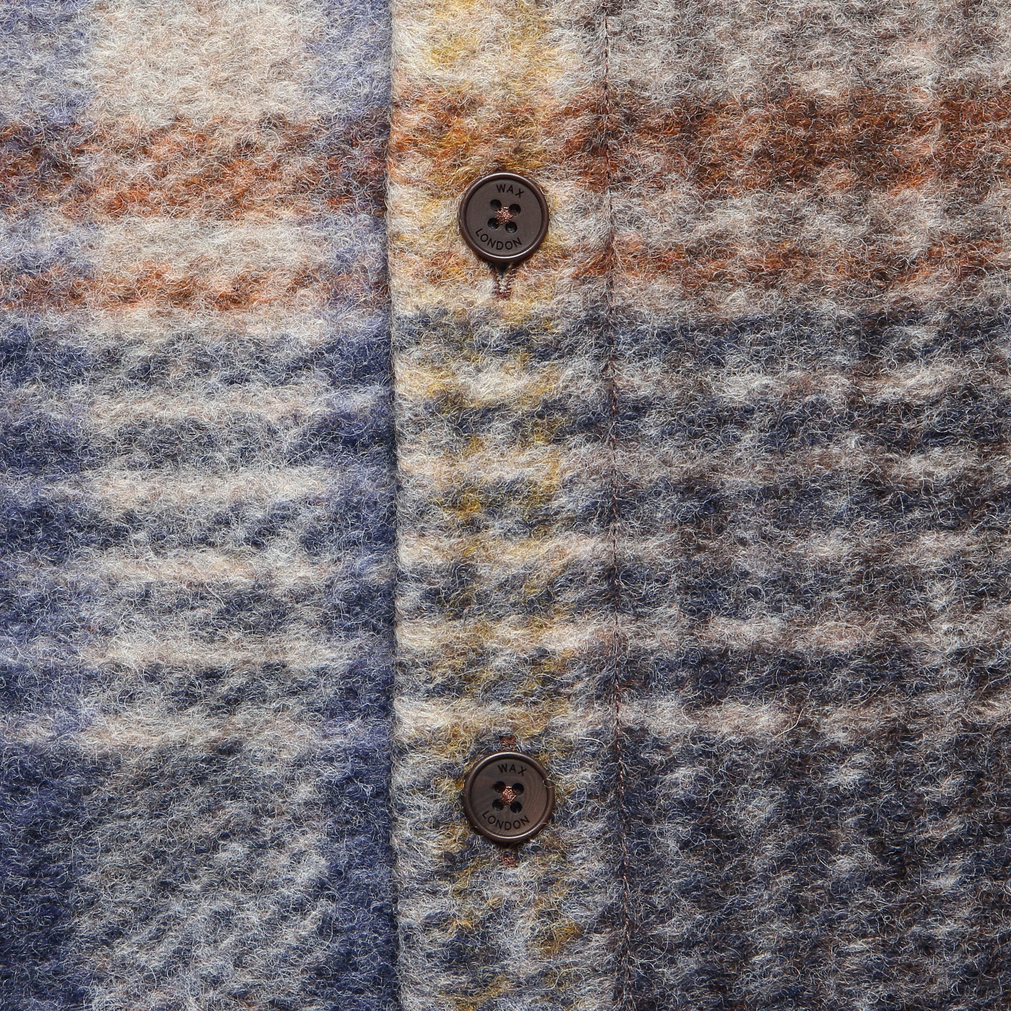 Whiting Overshirt - Ari Wool Blend Check Oatmeal/Multi - Wax London - STAG Provisions - Tops - L/S Woven - Plaid