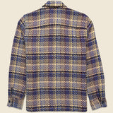 Whiting Overshirt - Grain Check Blue/Multi - Wax London - STAG Provisions - Tops - L/S Woven - Plaid