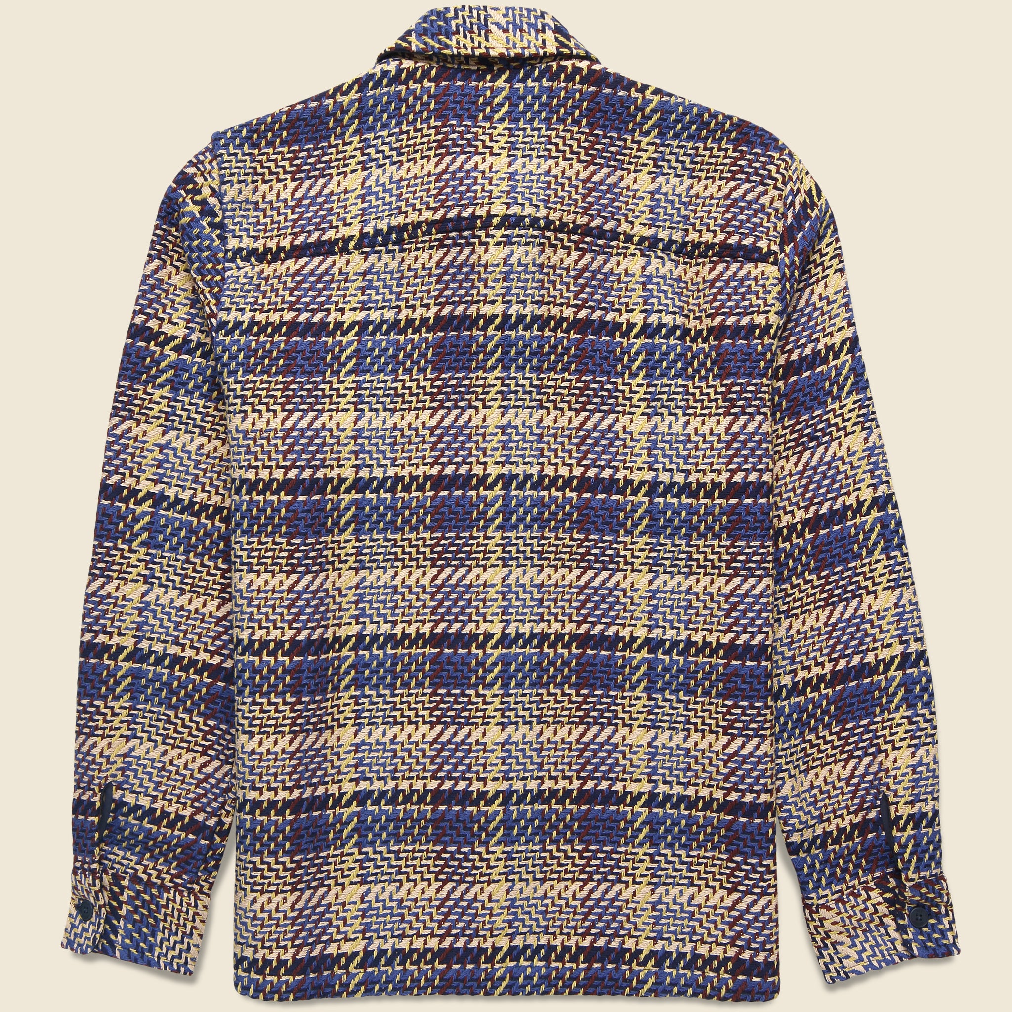 Whiting Overshirt - Grain Check Blue/Multi - Wax London - STAG Provisions - Tops - L/S Woven - Plaid