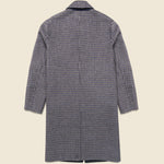 Stan Coat - Double Face Check Navy/Brown - Wax London - STAG Provisions - Outerwear - Coat / Jacket