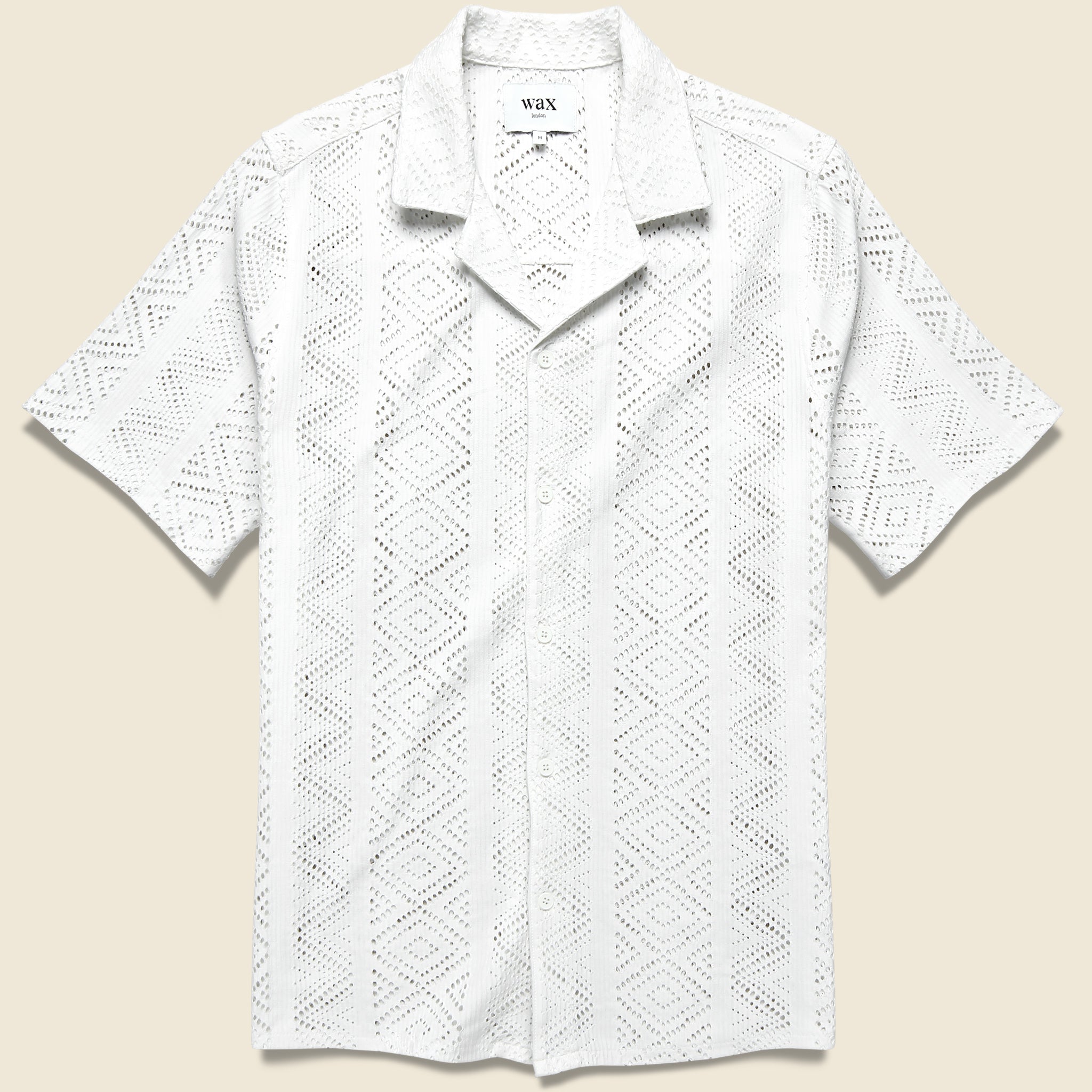 Didcot Shirt - Geo Lace White - Wax London - STAG Provisions - Tops - S/S Woven - Other Pattern