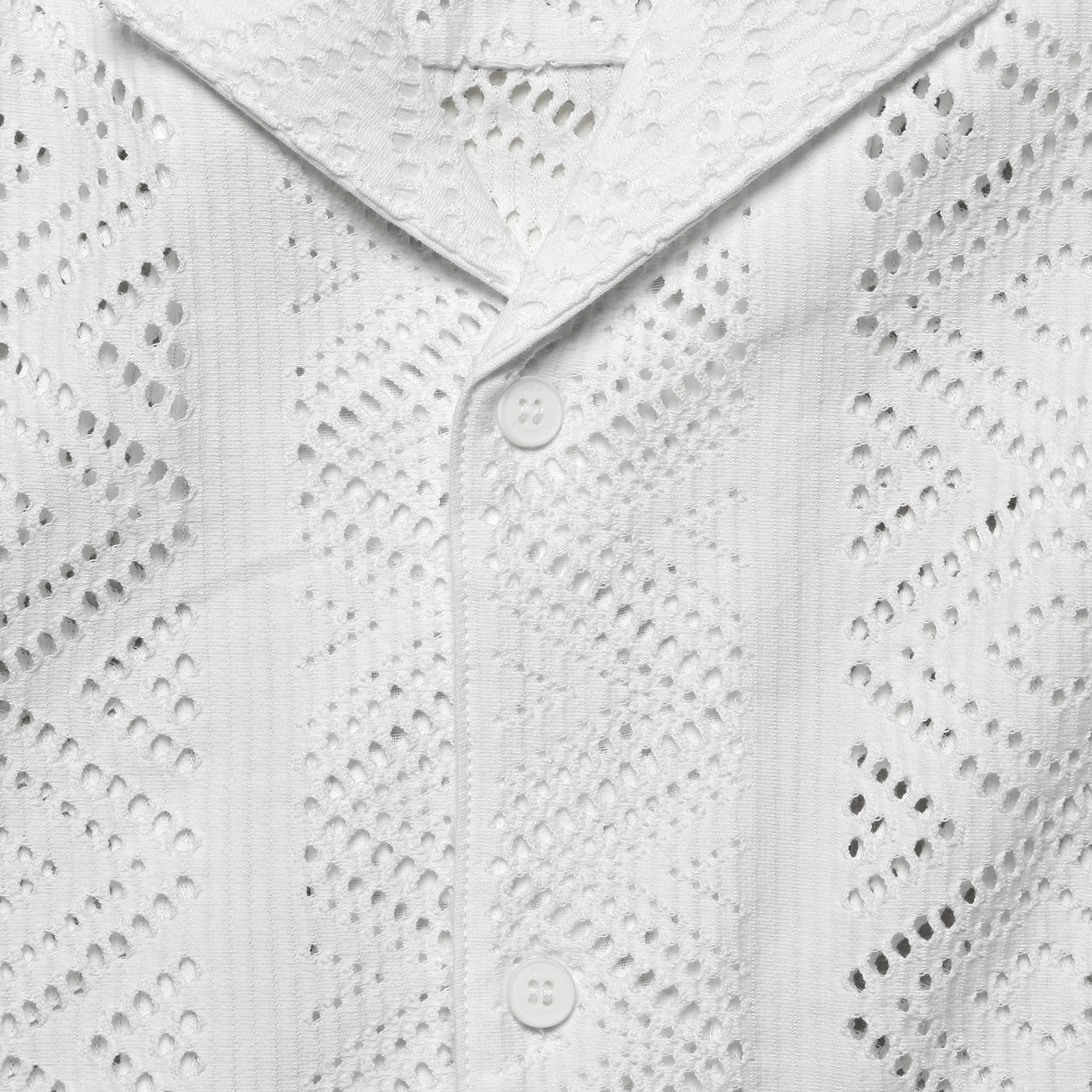 Didcot Shirt - Geo Lace White - Wax London - STAG Provisions - Tops - S/S Woven - Other Pattern