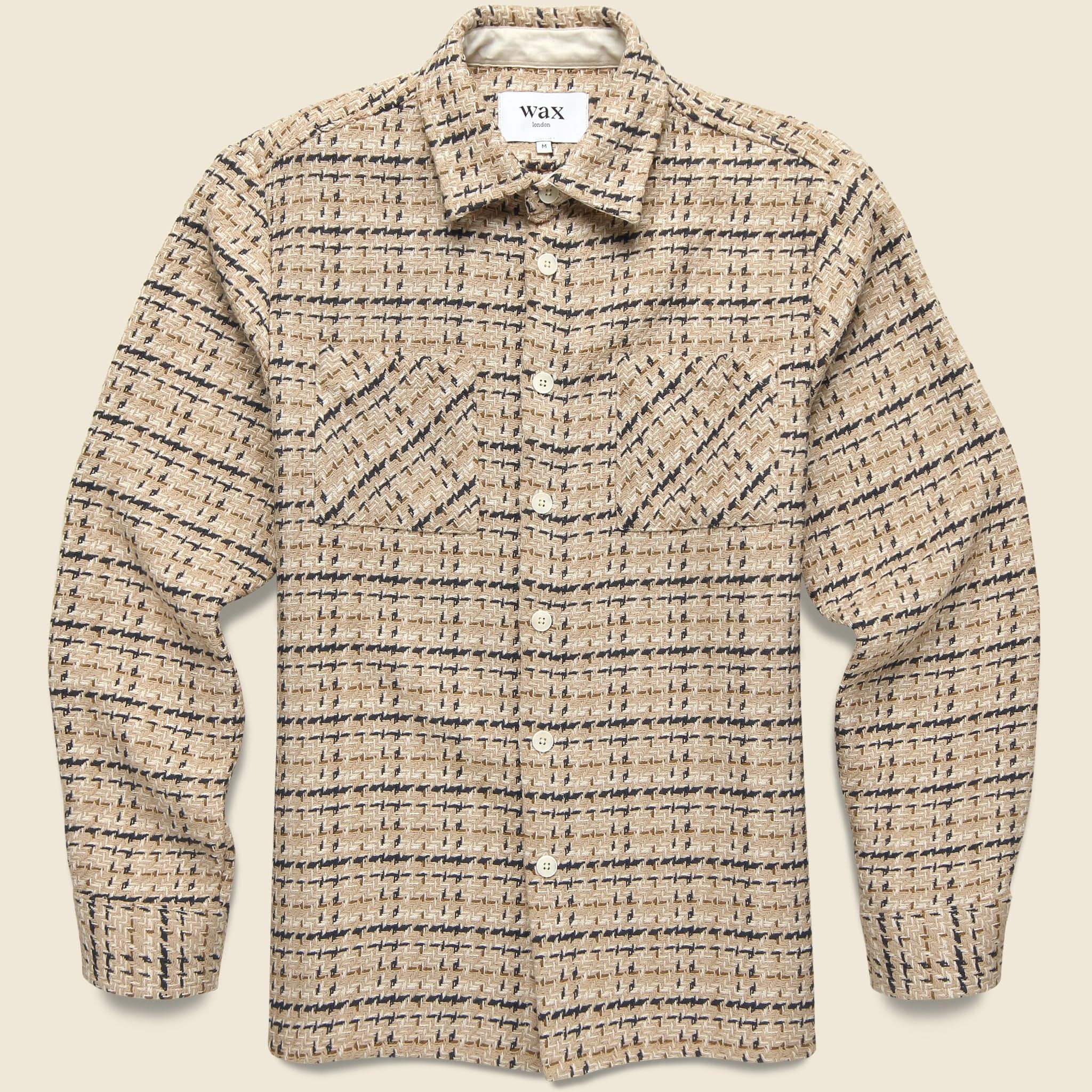Whiting Overshirt - Eden Check Beige/Ecru - Wax London - STAG Provisions - Tops - L/S Woven - Other Pattern