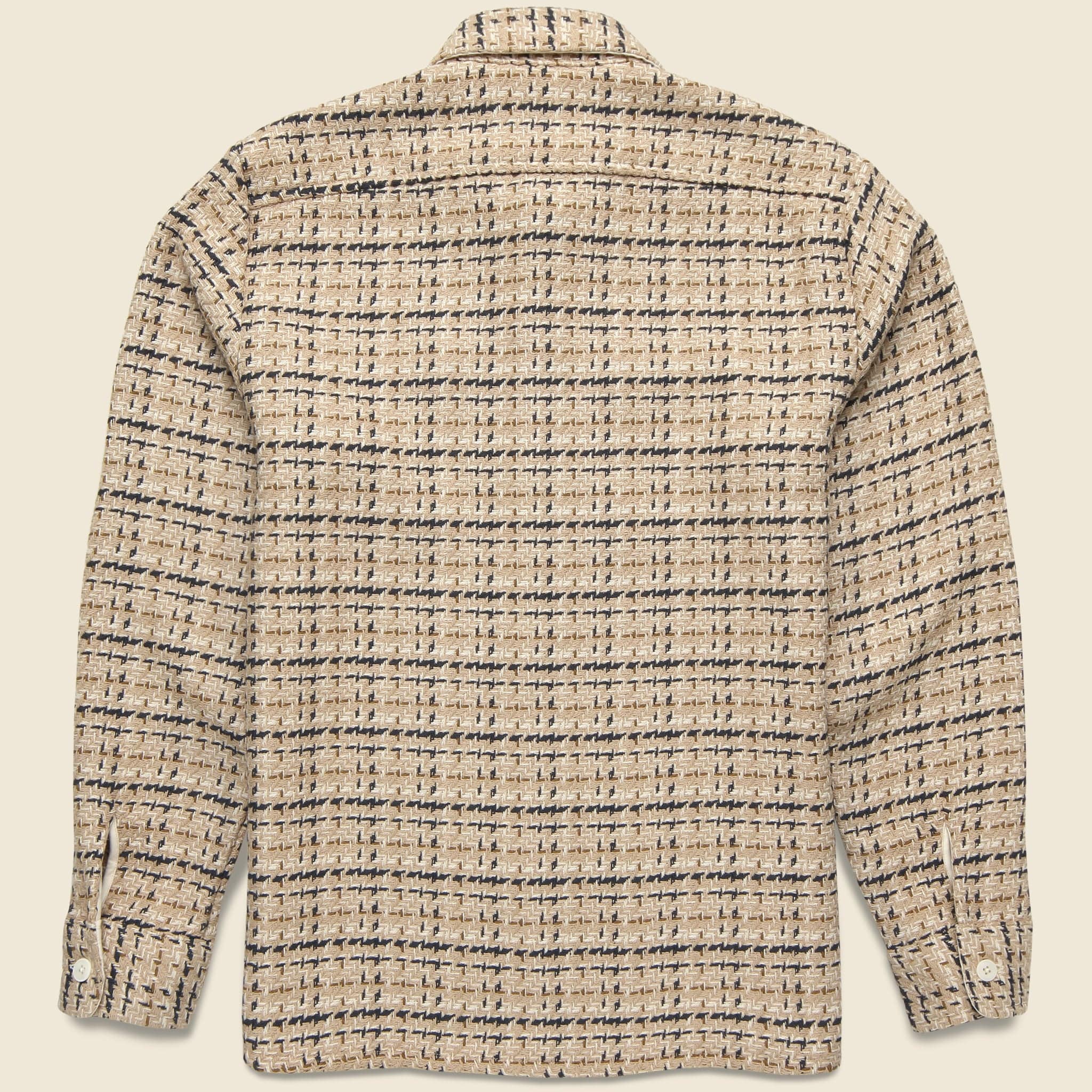 Whiting Overshirt - Eden Check Beige/Ecru - Wax London - STAG Provisions - Tops - L/S Woven - Other Pattern
