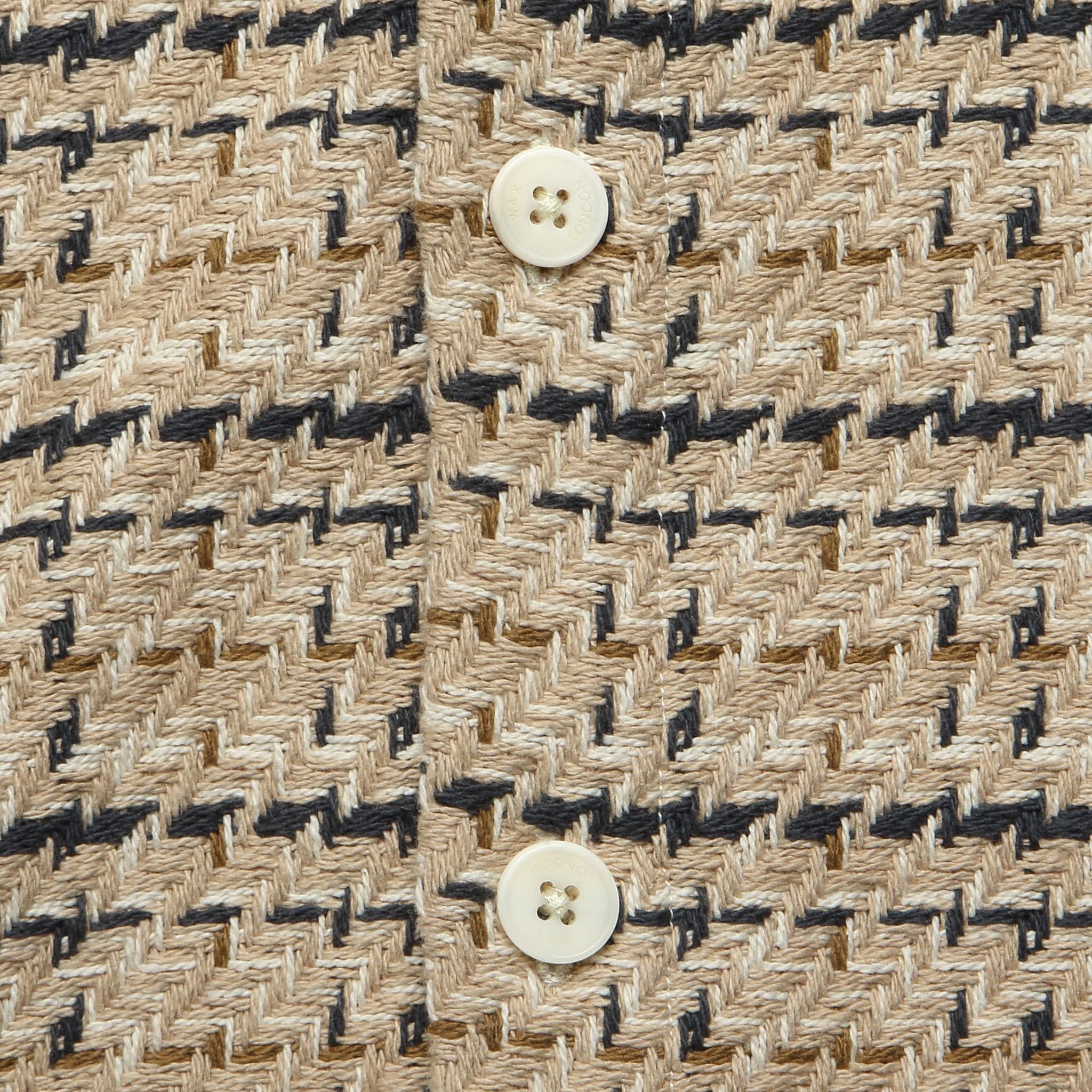 Whiting Overshirt - Eden Check Beige/Ecru - Wax London - STAG Provisions - Tops - L/S Woven - Other Pattern