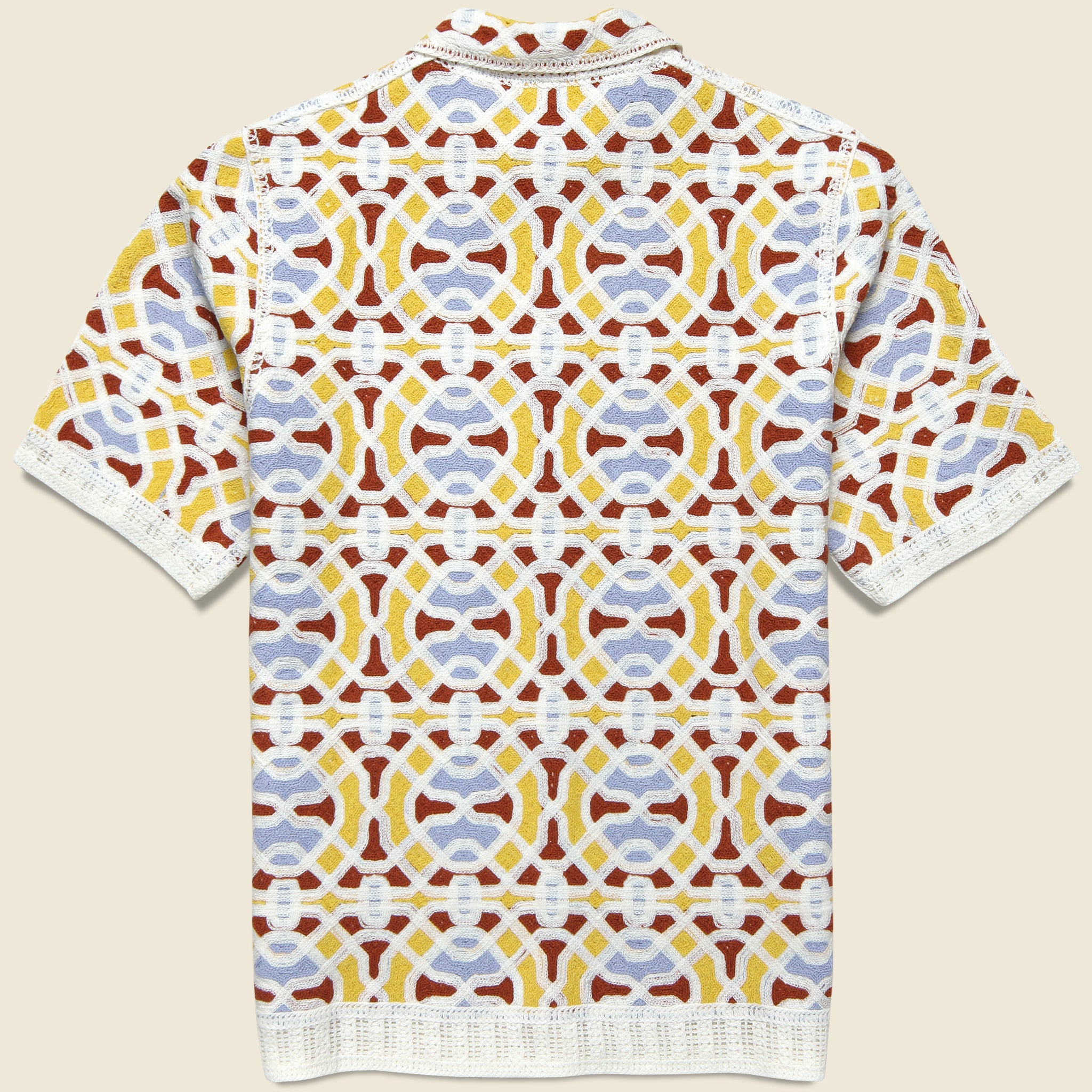 Dorset Crochet Shirt - Ecru - Wax London - STAG Provisions - Tops - S/S Knit