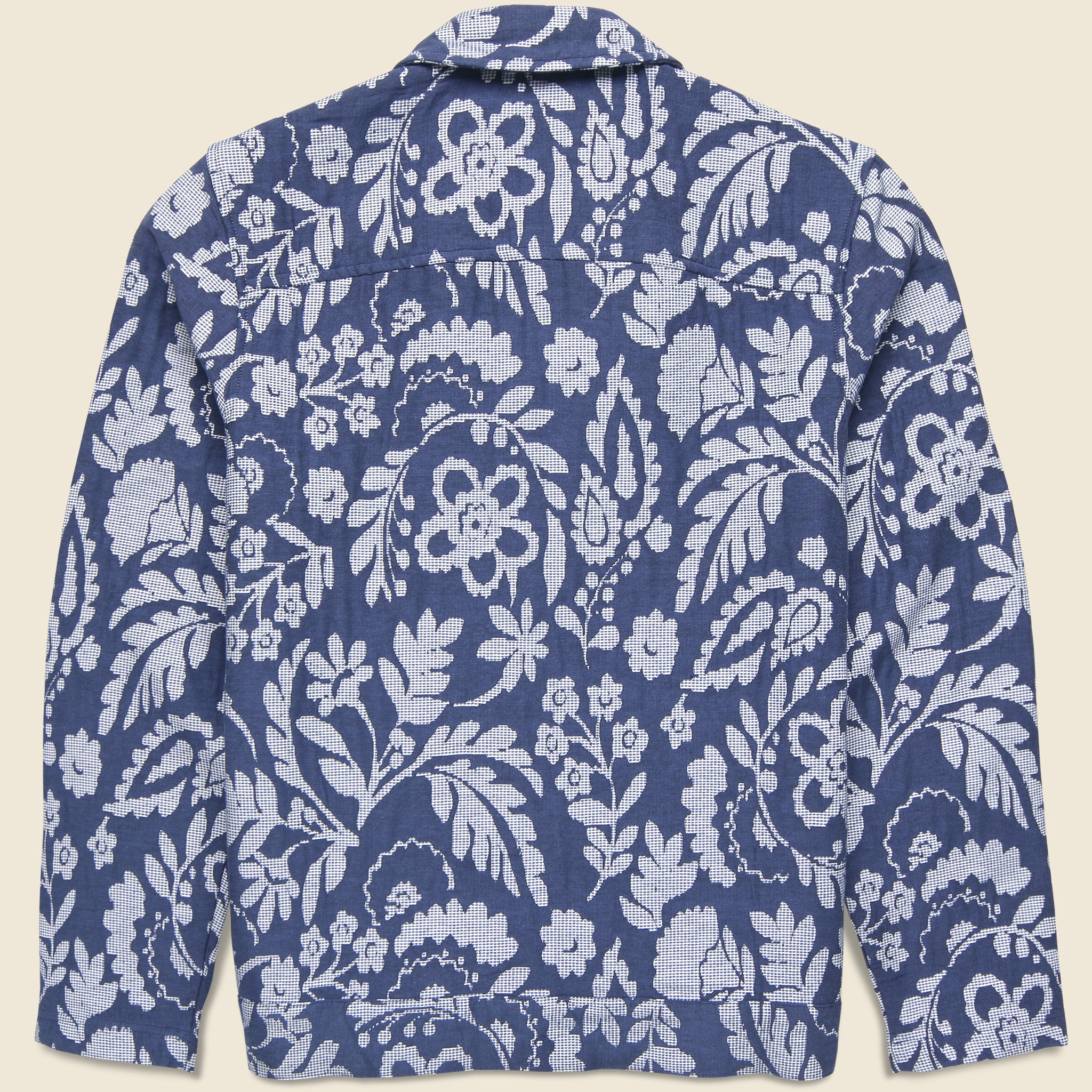 Iggy Jacket - Floral Jacquard Navy - Wax London - STAG Provisions - Outerwear - Coat / Jacket