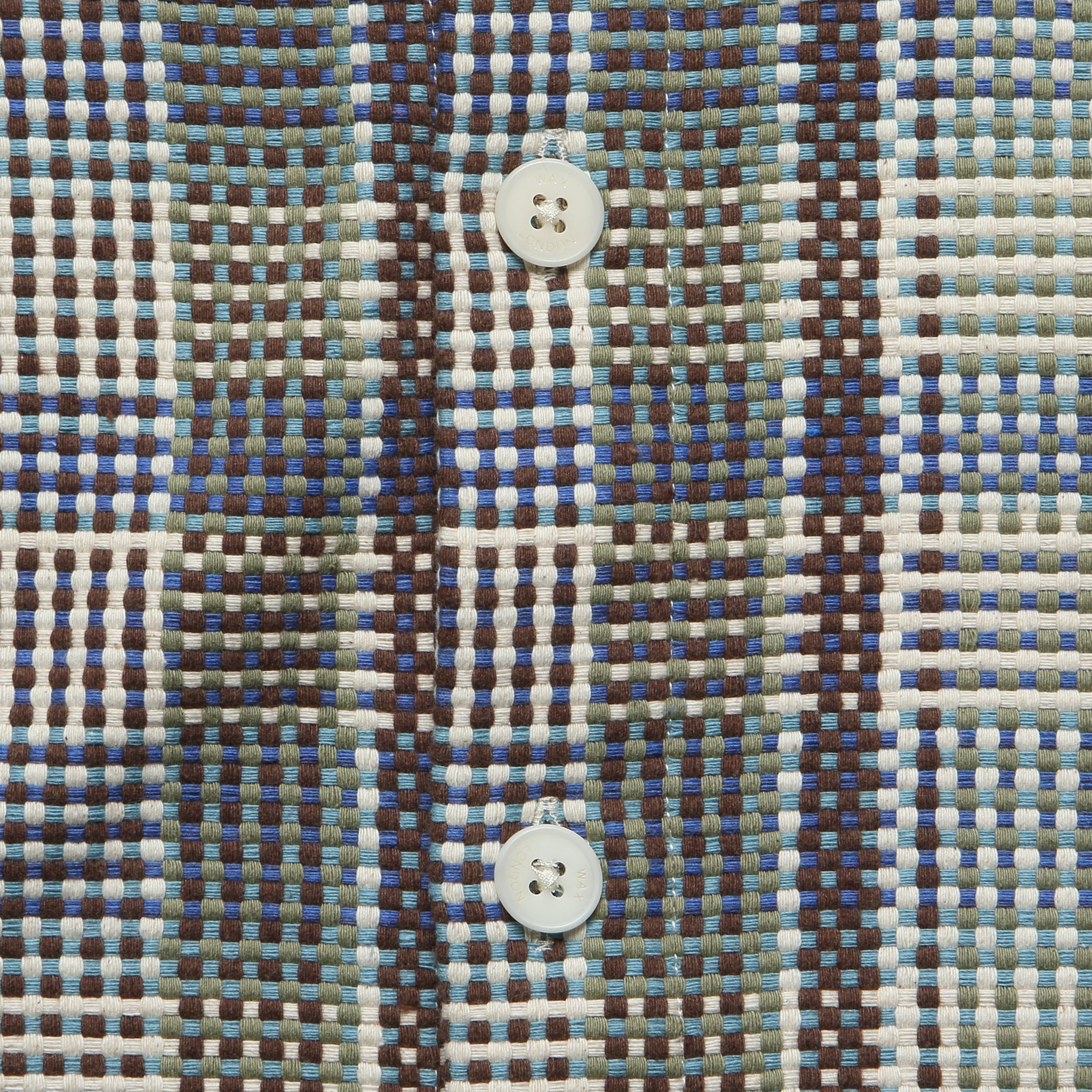 Whiting Overshirt - Basket Weave Blue - Wax London - STAG Provisions - Tops - L/S Woven - Plaid