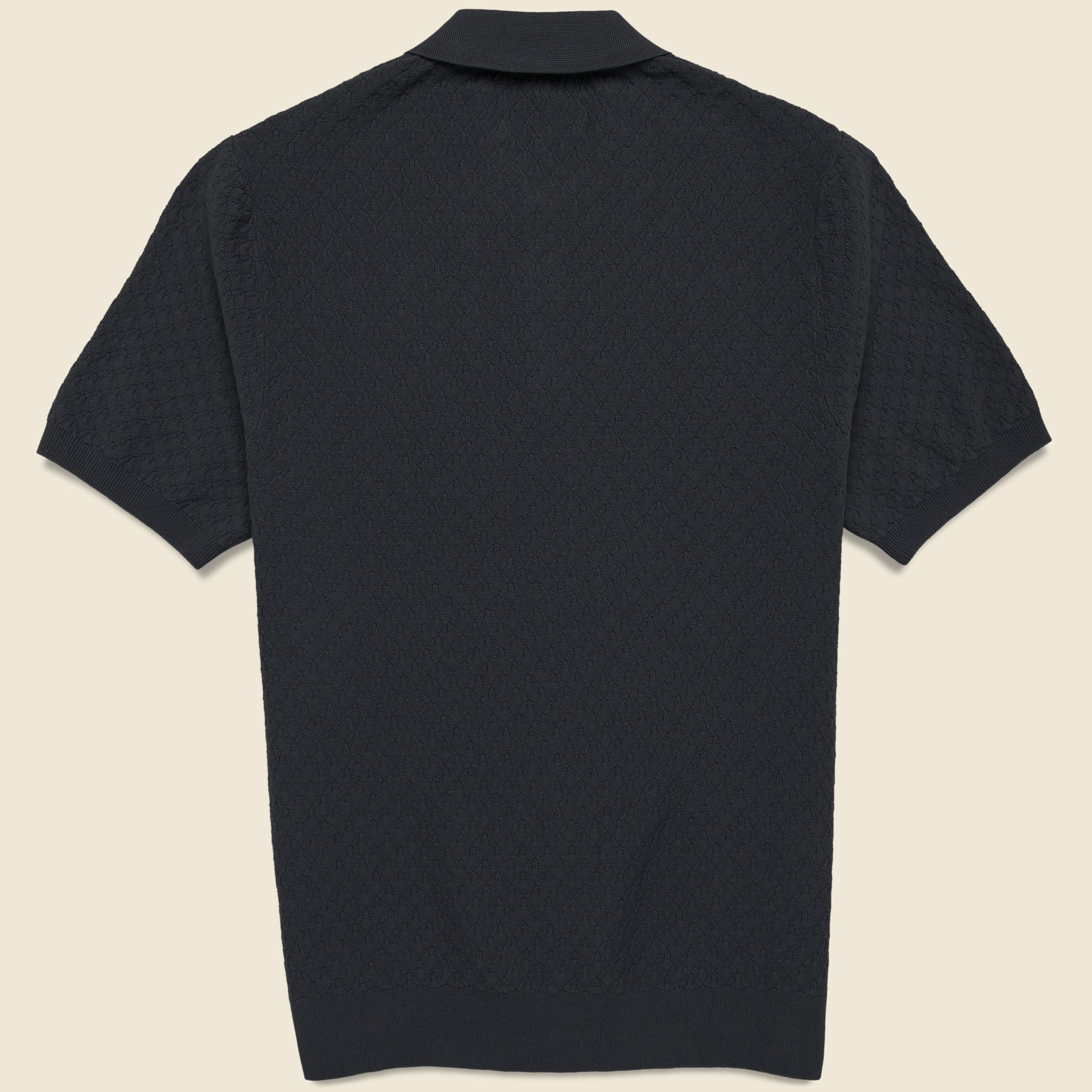 
                          Naples Polo - Black - Wax London - STAG Provisions - Tops - S/S Knit
                        