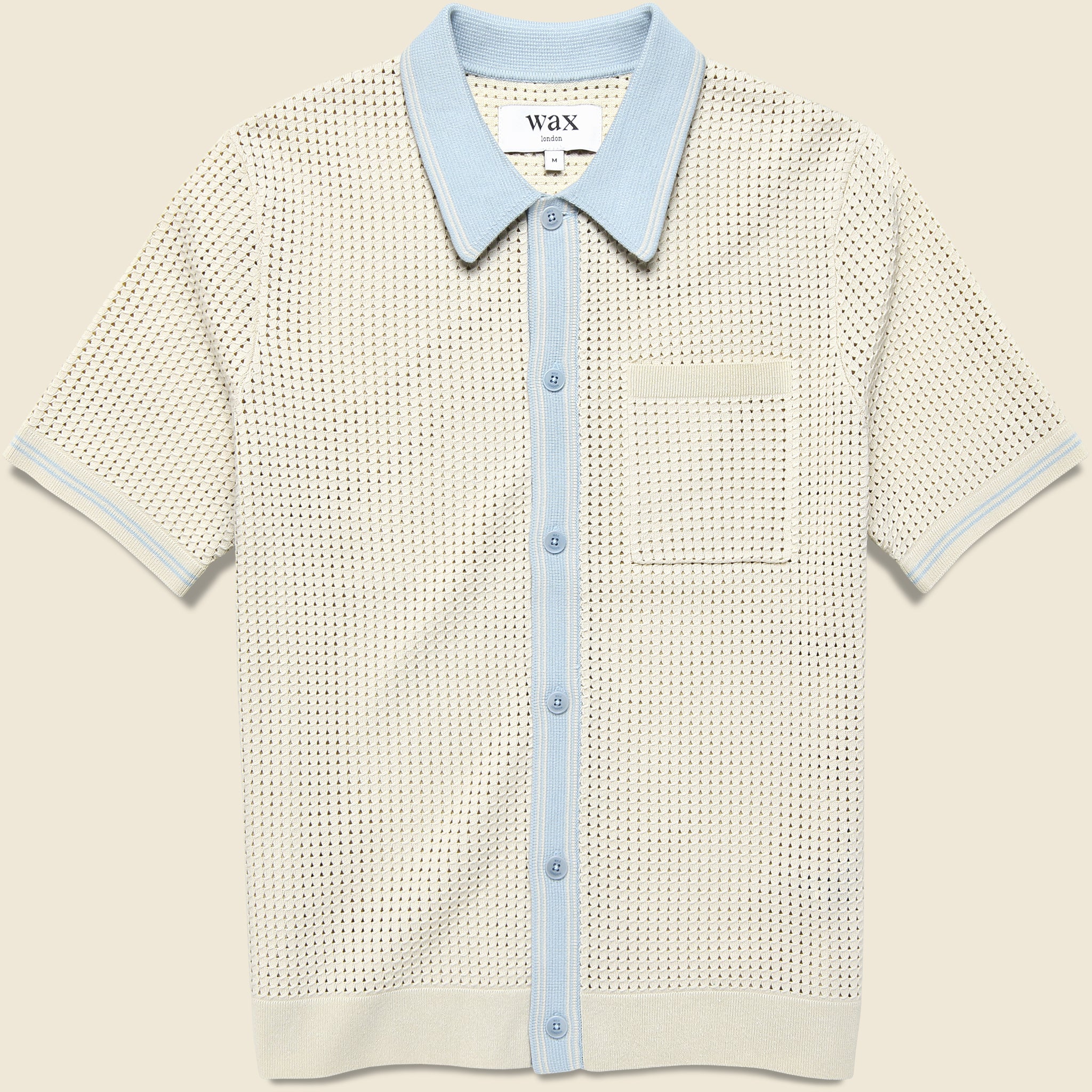 Pointelle Belle Shirt - Ecru/Pale Blue