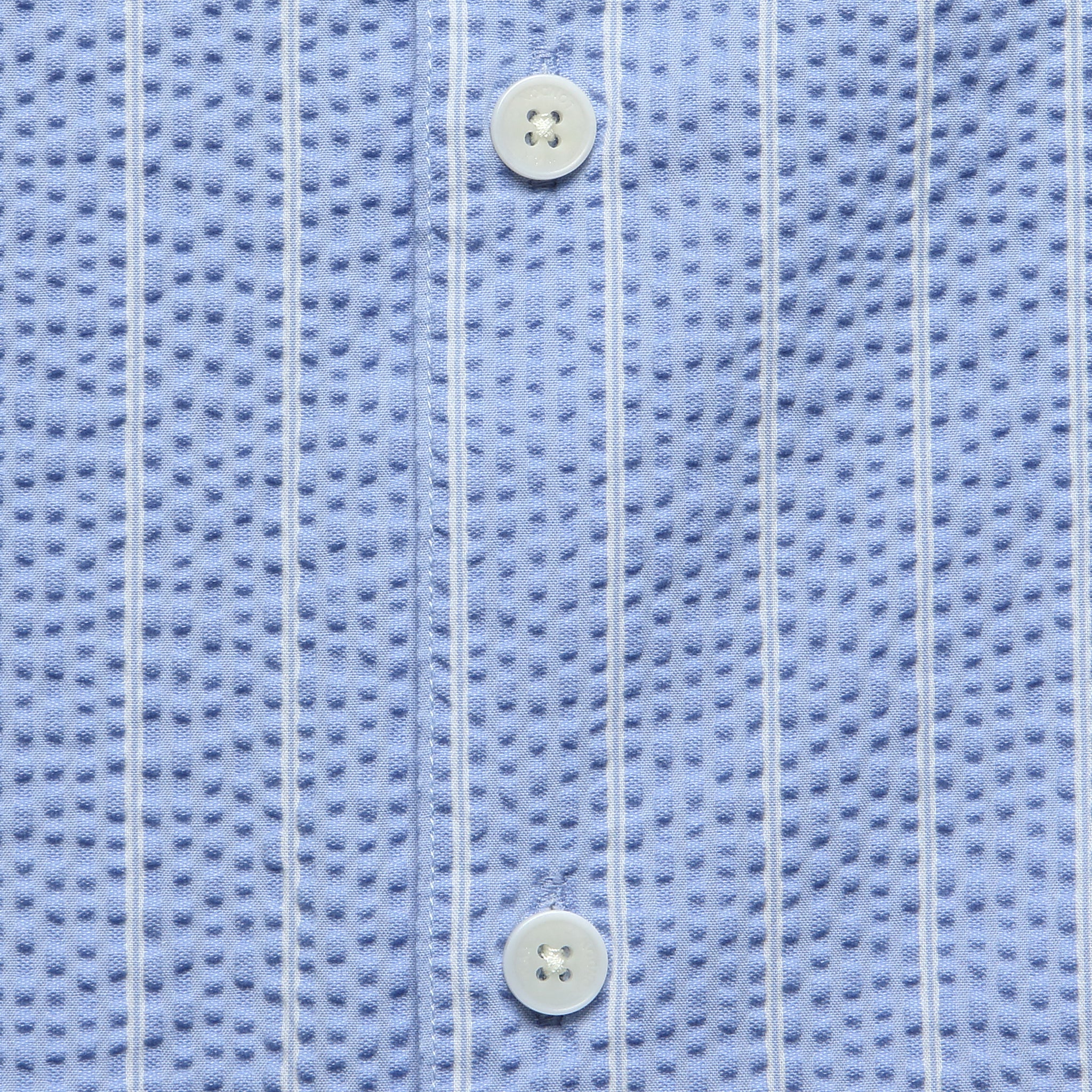 Seersucker Stripe Didcot Shirt - Blue/Ecru - Wax London - STAG Provisions - Tops - S/S Woven - Seersucker