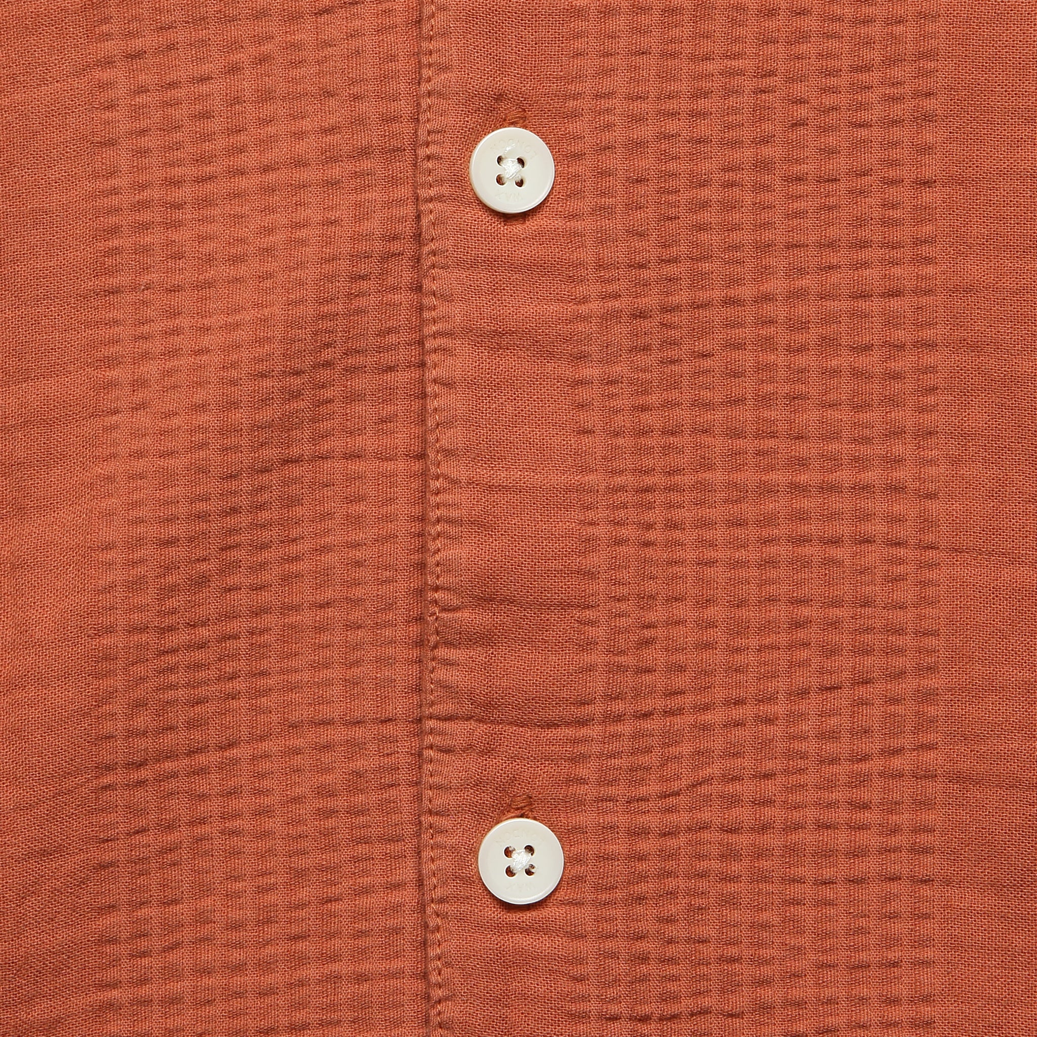 Double Weave Didcot Shirt - Rust - Wax London - STAG Provisions - Tops - S/S Woven - Seersucker