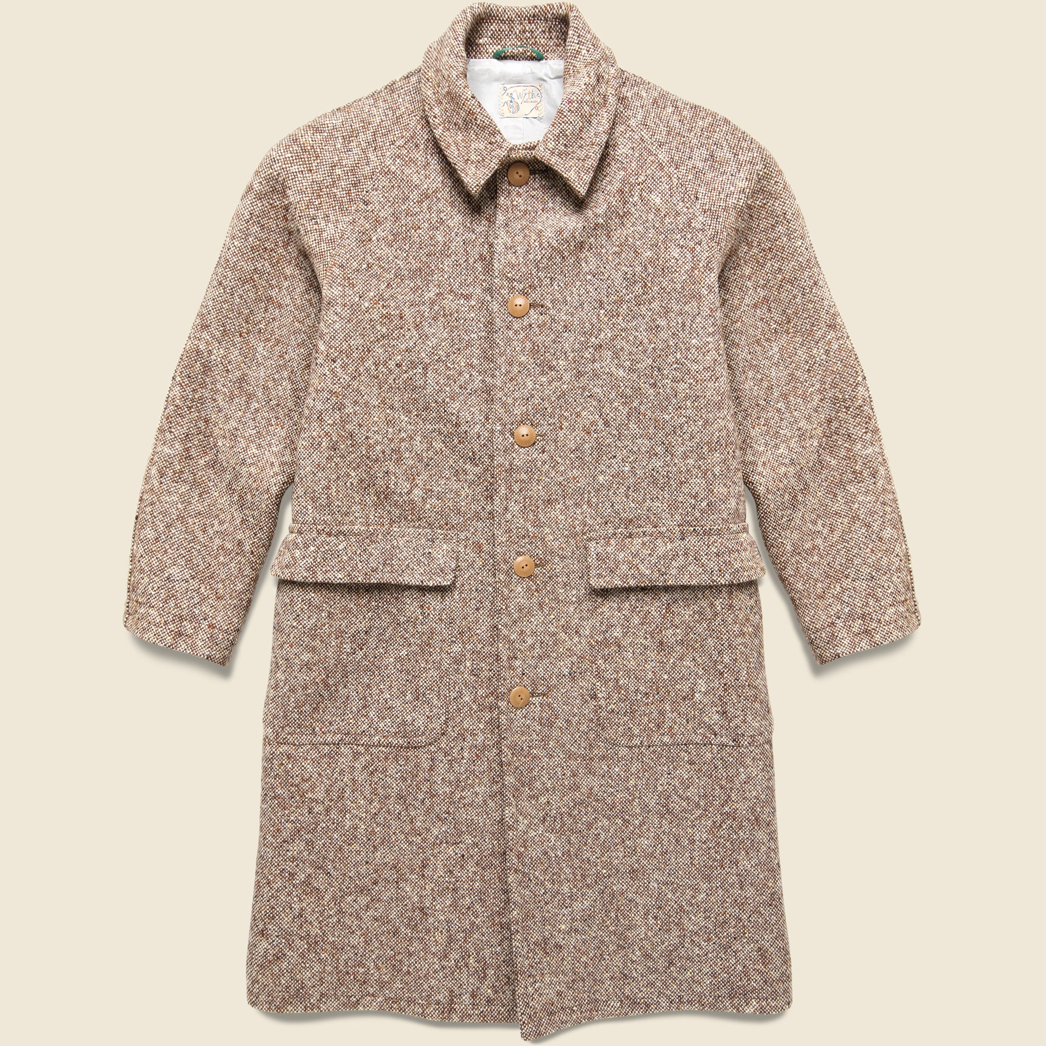 Raglan Wool Overcoat - Brown Slub Donegal - Wythe - STAG Provisions - Outerwear - Coat / Jacket