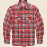 Washed Flannel Pearl Snap Shirt - Cactus Flower Plaid - Wythe - STAG Provisions - Tops - L/S Woven - Plaid