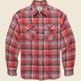 Washed Flannel Pearl Snap Shirt - Cactus Flower Plaid - Wythe - STAG Provisions - Tops - L/S Woven - Plaid