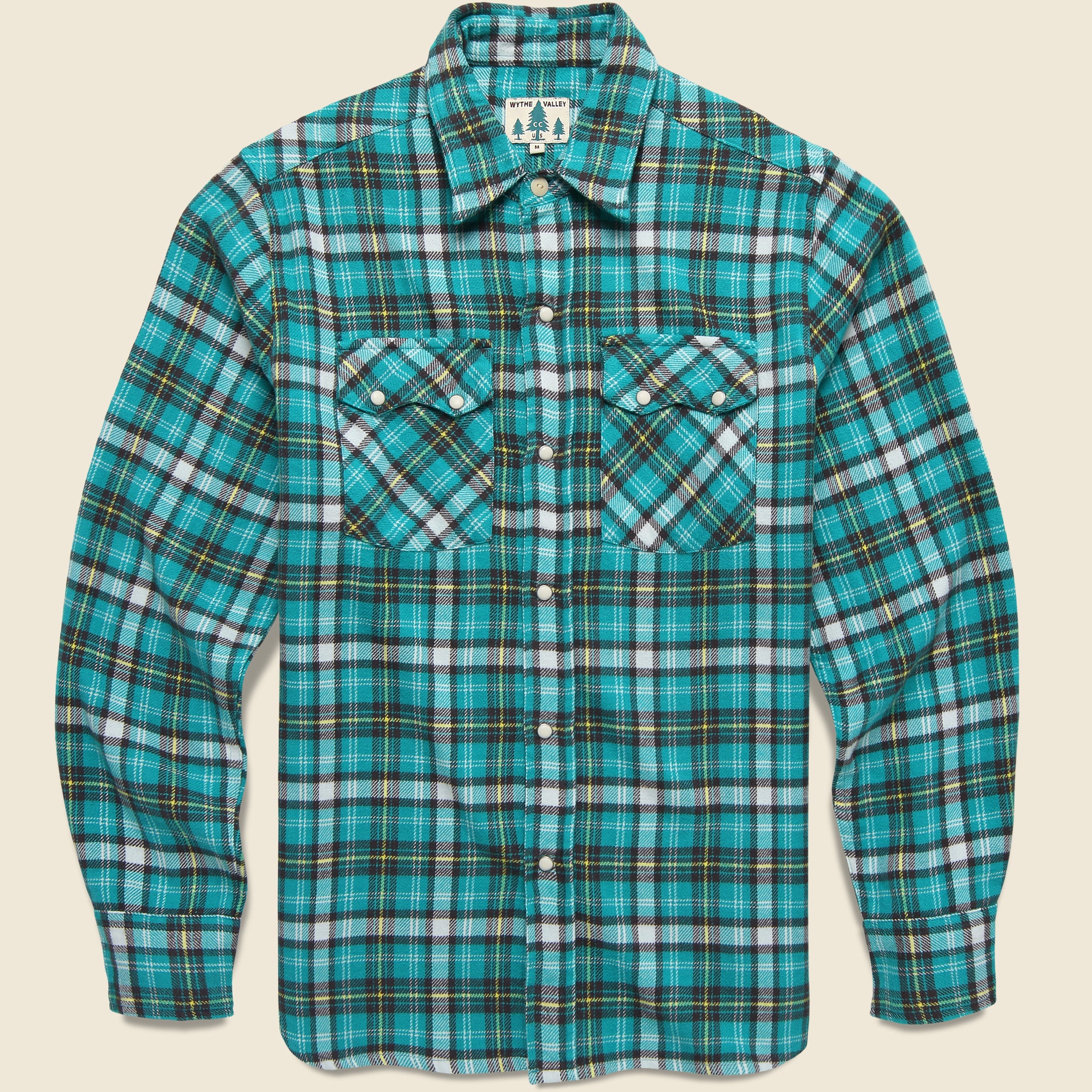 Washed Flannel Pearl Snap Shirt - Thousand Lakes Plaid