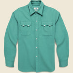 Moleskin Pearl Snap Shirt - Century Green - Wythe - STAG Provisions - Tops - L/S Woven - Solid
