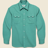Moleskin Pearl Snap Shirt - Century Green - Wythe - STAG Provisions - Tops - L/S Woven - Solid