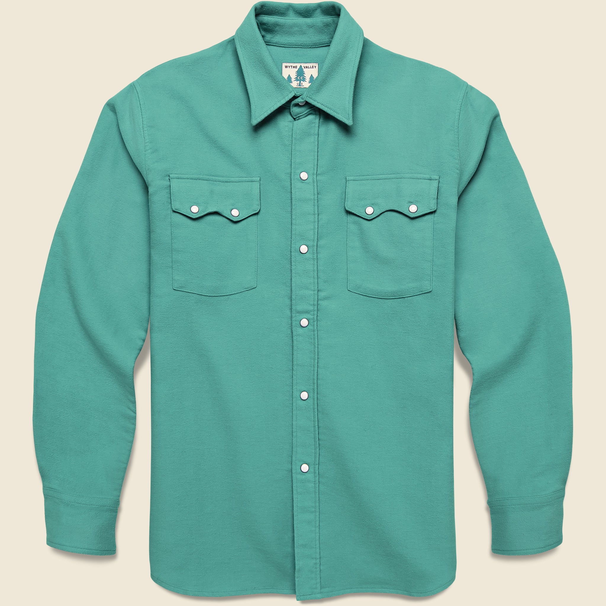 Moleskin Pearl Snap Shirt - Century Green - Wythe - STAG Provisions - Tops - L/S Woven - Solid