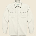 Moleskin Pearl Snap Shirt - Alabaster - Wythe - STAG Provisions - Tops - L/S Woven - Solid