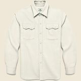 Moleskin Pearl Snap Shirt - Alabaster - Wythe - STAG Provisions - Tops - L/S Woven - Solid