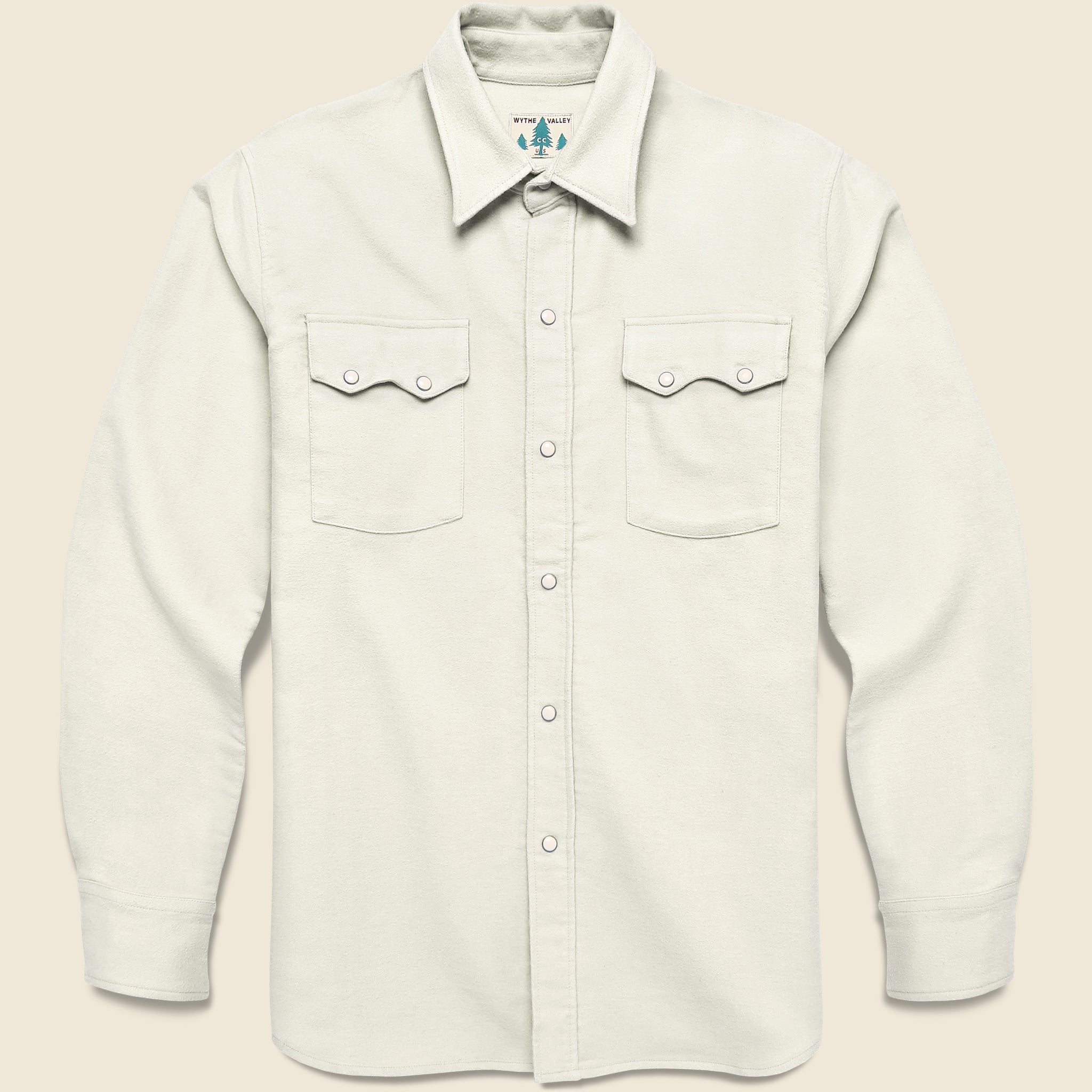 Moleskin Pearl Snap Shirt - Alabaster - Wythe - STAG Provisions - Tops - L/S Woven - Solid