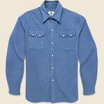 Moleskin Pearl Snap Shirt - River Blue - Wythe - STAG Provisions - Tops - L/S Woven - Solid