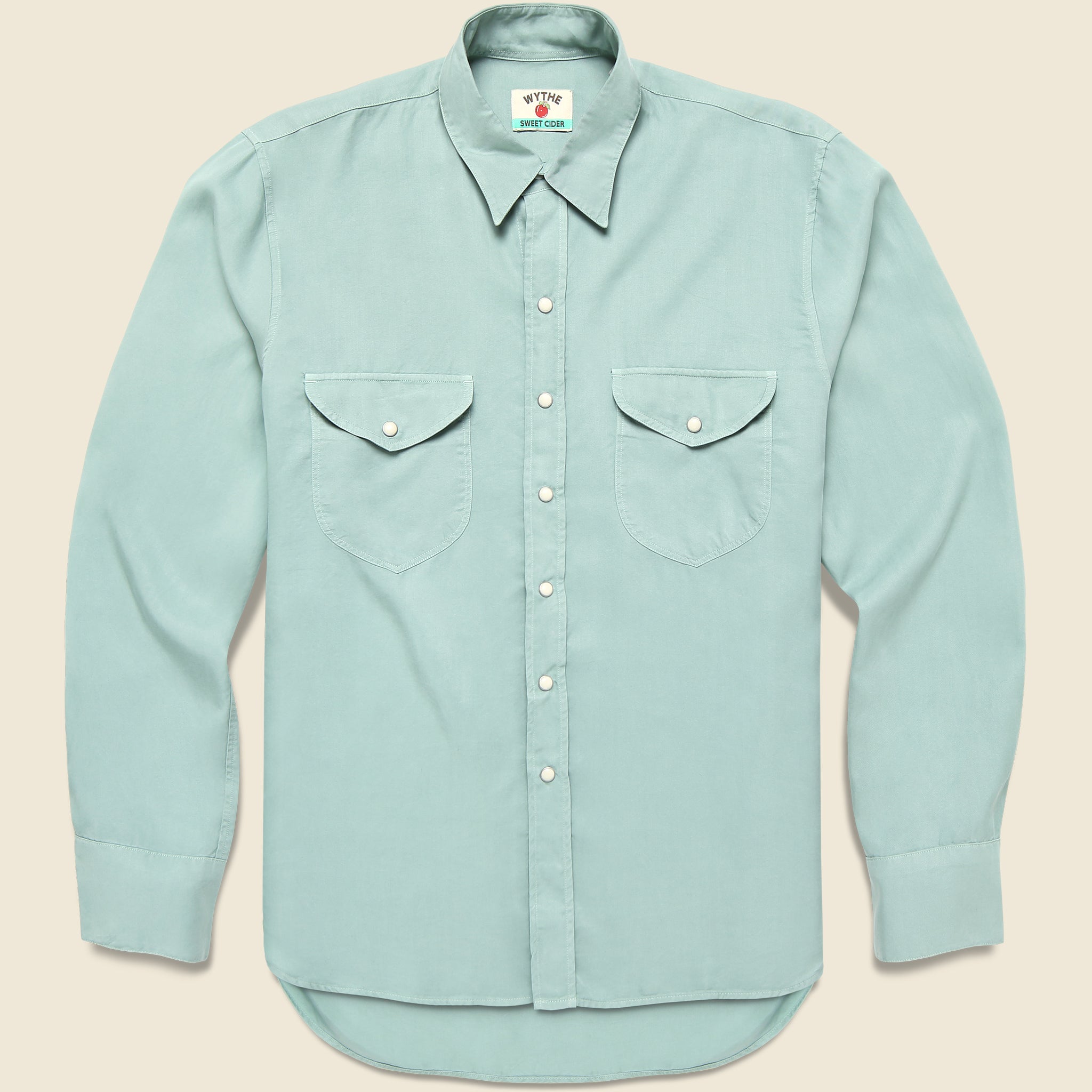 Pearl Snap Tencel Shirt - Sage