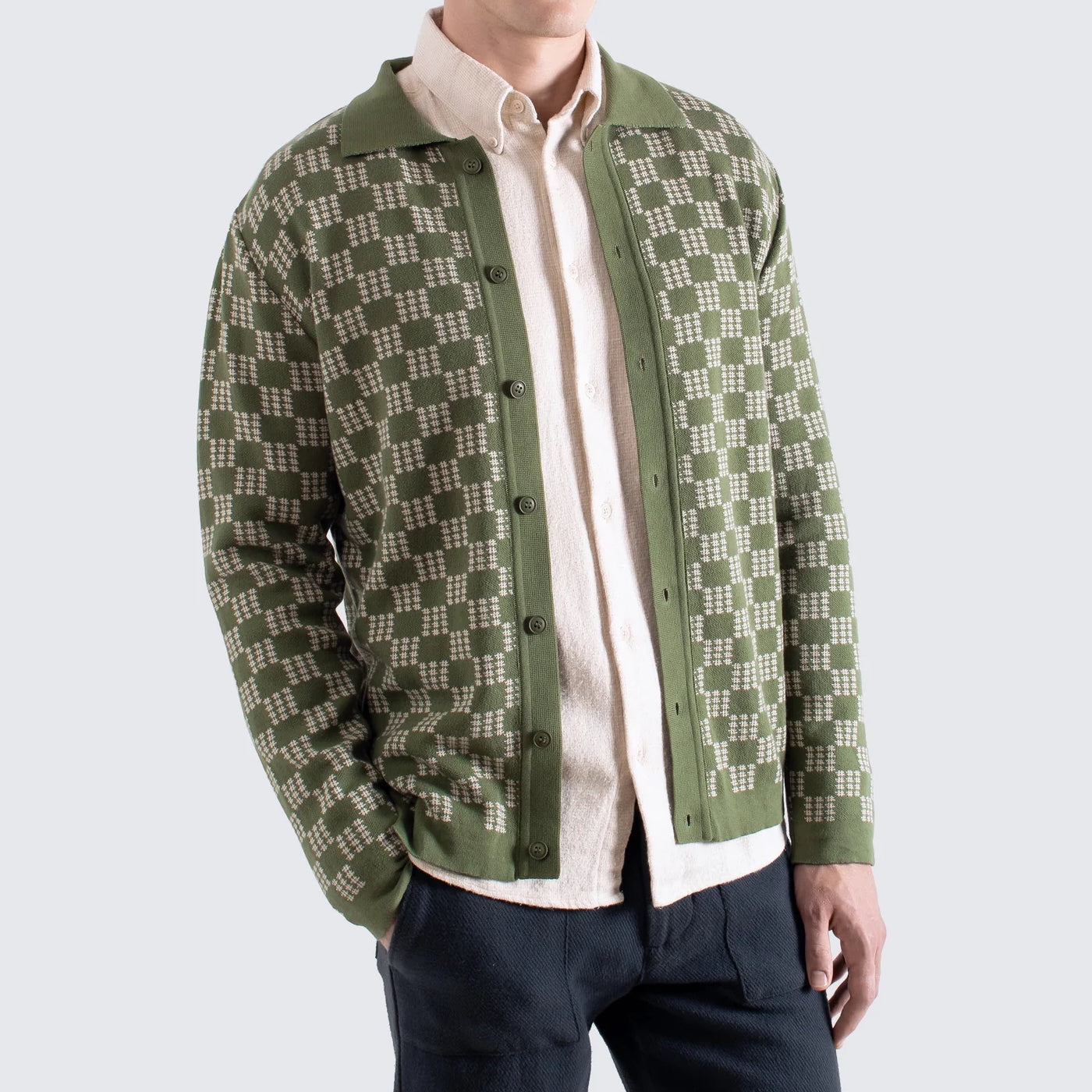 Zig Criss Cross Cardigan - Green - Far Afield - STAG Provisions - Tops - Sweater