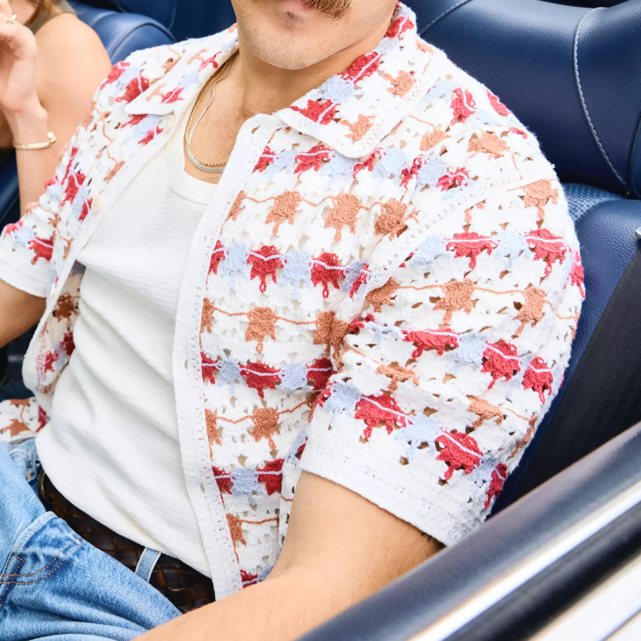 
                          Crochet Porto Shirt - Ecru - Wax London - STAG Provisions - Tops - S/S Knit
                        