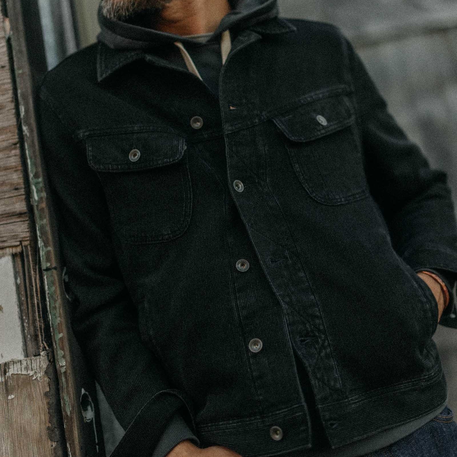 
                          Long Haul Jacket - Black Indigo Waffle - Taylor Stitch - STAG Provisions - Outerwear - Coat / Jacket
                        