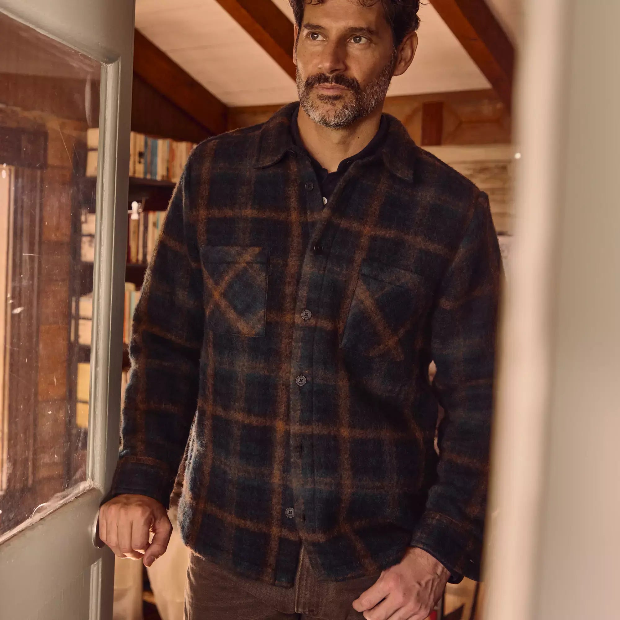 Wool Whiting Overshirt - Drawn Check - Wax London - STAG Provisions - Tops - L/S Woven - Plaid