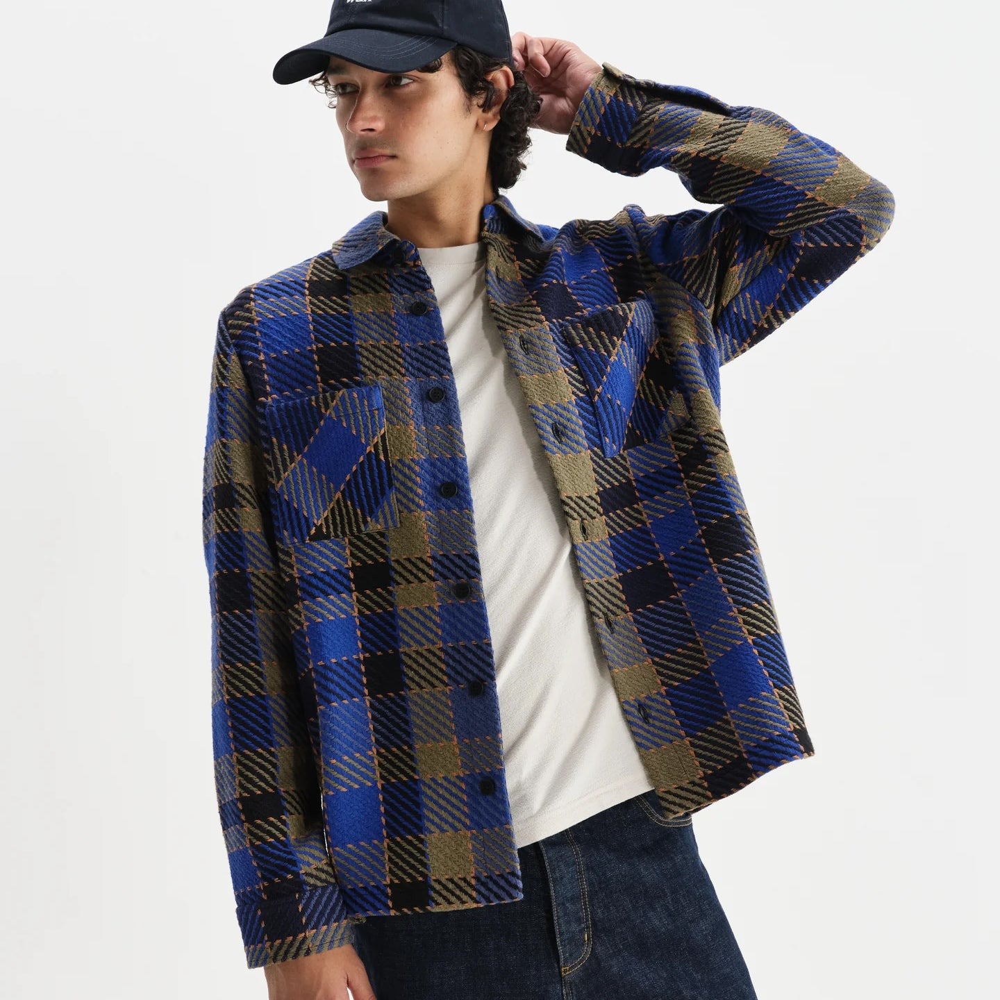 Whiting Overshirt - Pike Check Blue Multi - Wax London - STAG Provisions - Tops - L/S Woven - Plaid