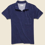 Terry Fleece Vacation Polo - Navy - Universal Works - STAG Provisions - Tops - S/S Knit