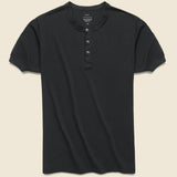 Supima Jersey Henley - Black - Save Khaki - STAG Provisions - Tops - S/S Knit