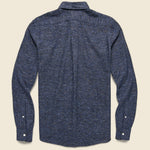 Donegal Herringbone Shirt - Navy - Hamilton Shirt Co. - STAG Provisions - Tops - L/S Woven - Other Pattern