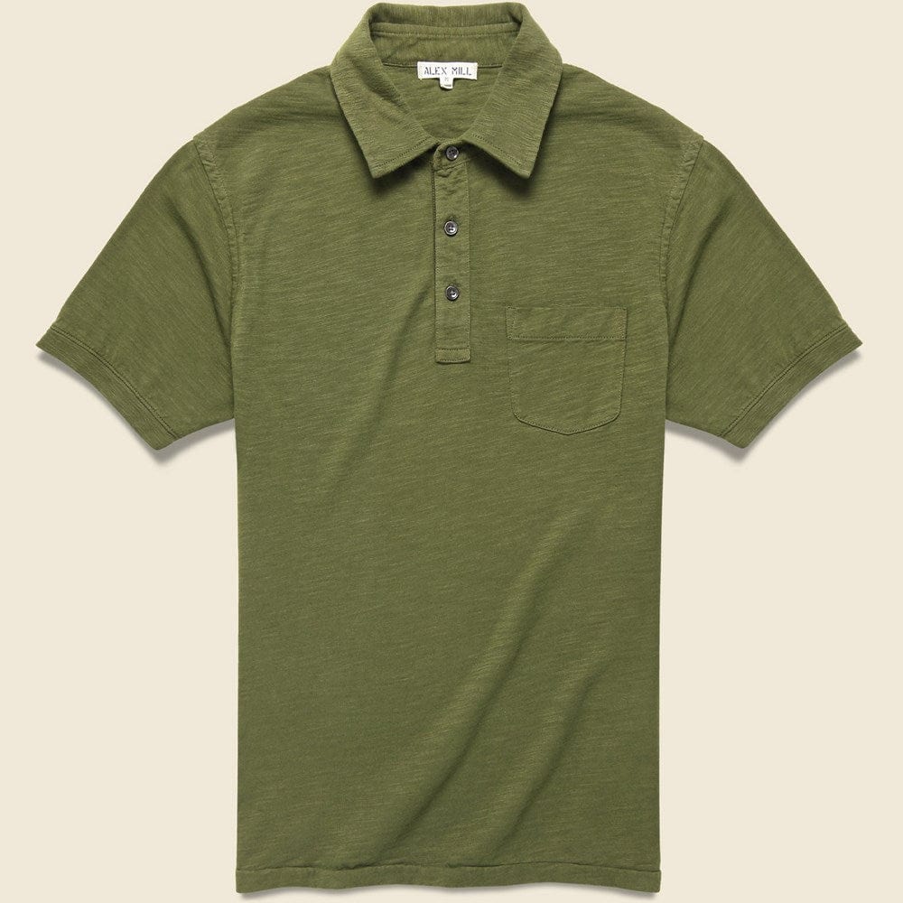 Slub Cotton Standard Polo - Olive - Alex Mill - STAG Provisions - Tops - S/S Knit