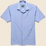 Chambray Guayabera Shirt - Blue - Gitman Vintage - STAG Provisions - Tops - S/S Woven - Solid