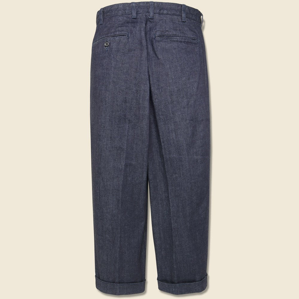 2 Pleats Denim Pant - Indigo - BEAMS+ - STAG Provisions - Pants - Denim