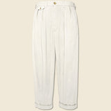 2 Pleats Twill Pant - Cement - BEAMS+ - STAG Provisions - Pants - Twill