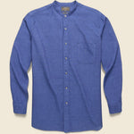 Band Collar Chambray Shirt - Indigo - BEAMS+ - STAG Provisions - Tops - L/S Woven - Solid