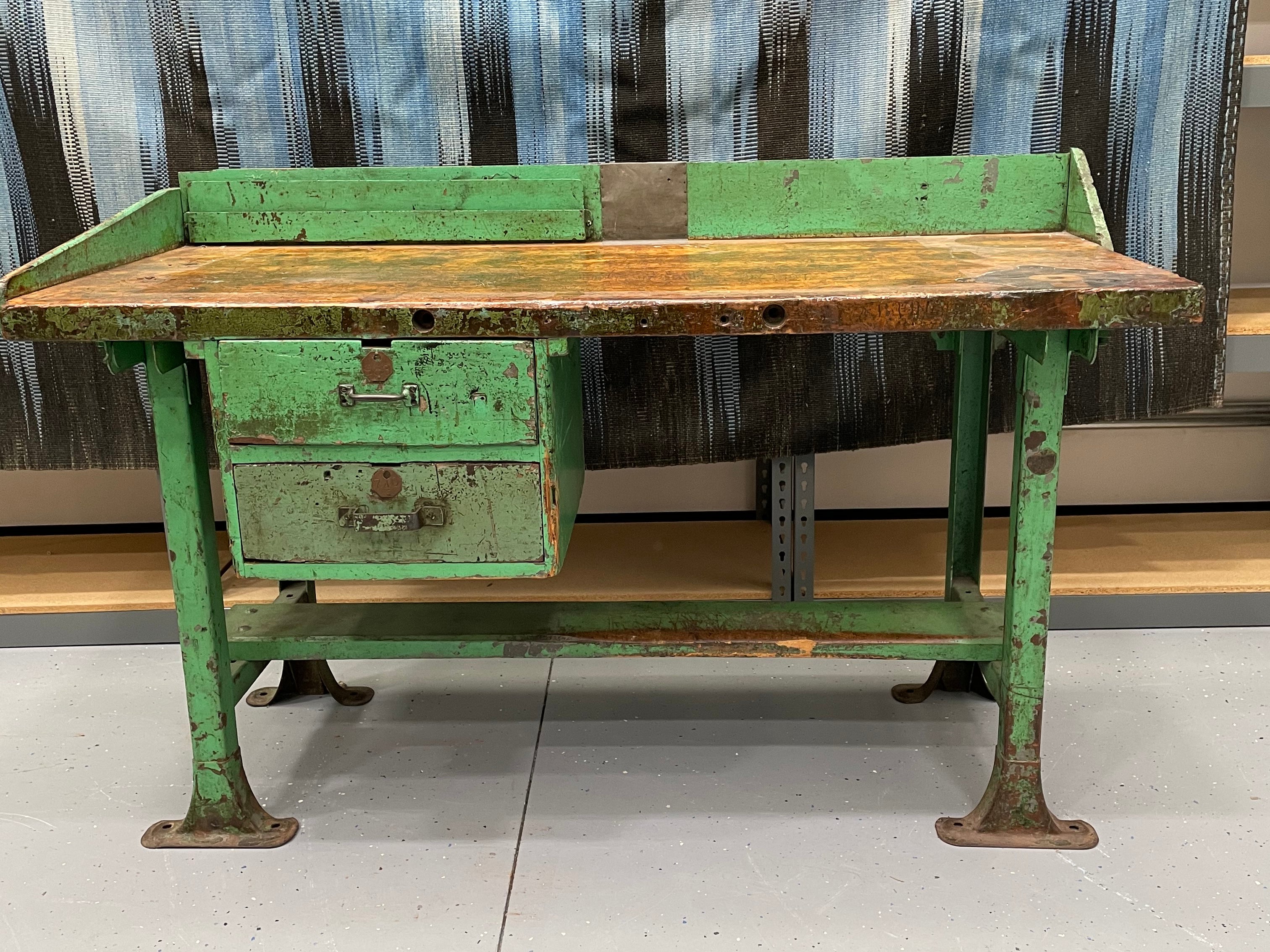 A14 - Green Wood Work Bench - Warehouse Sale - STAG Provisions - Warehouse Sale