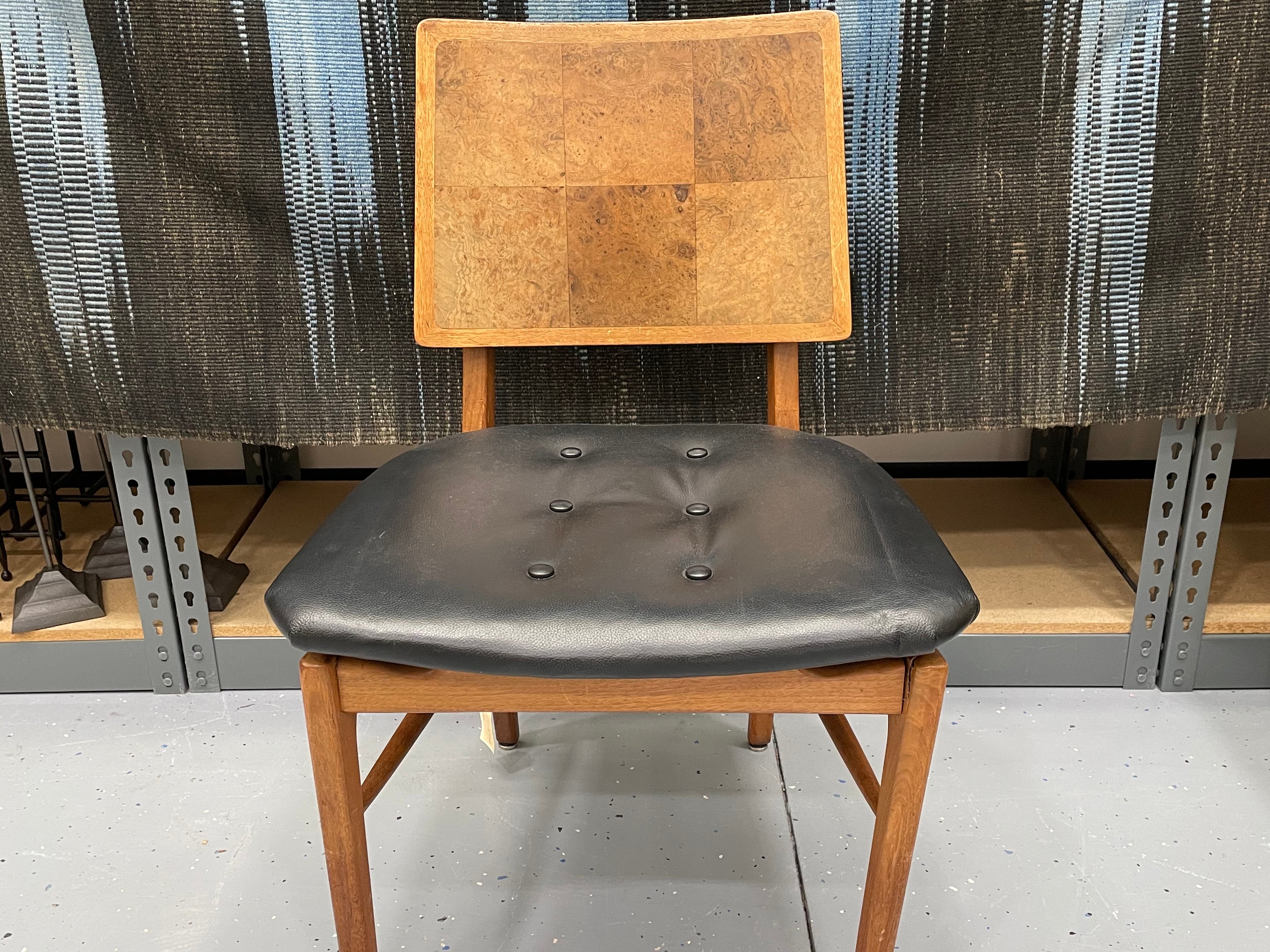 A39 - Black Leather Side Chair - Warehouse Sale - STAG Provisions - Warehouse Sale