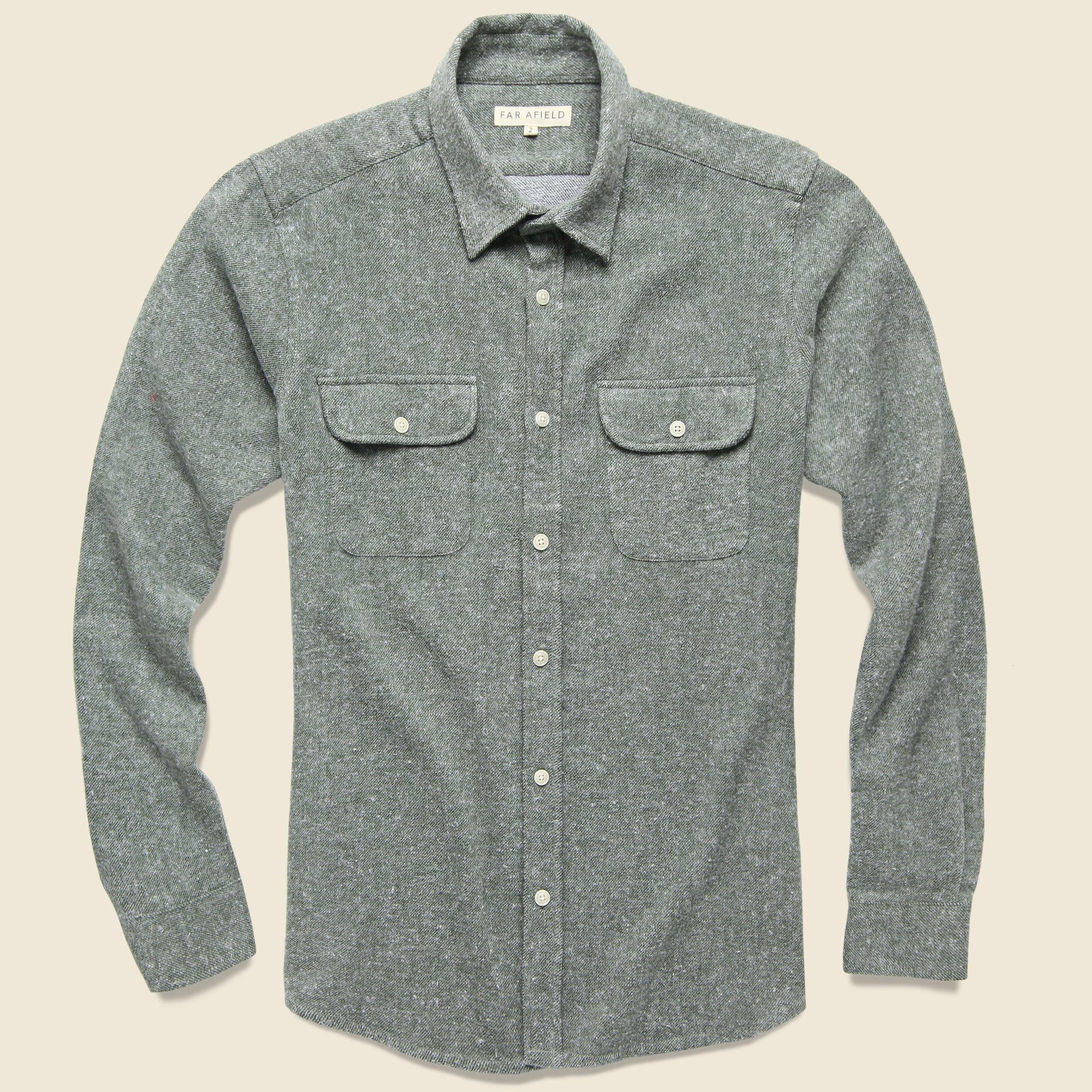 Workwear Flannel - Beetle Green - Afield - STAG Provisions - Tops - L/S Woven - Solid